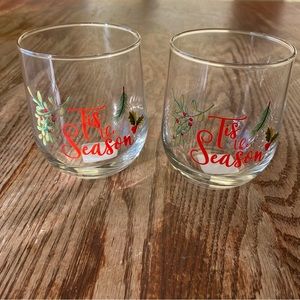 Royal Norfolk Tis the Season Stemless Wine Glasses